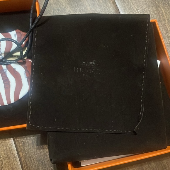 Hermes Tattersall Little Havana Striped Horse Steel. Enamel Pendant Necklace - Picture 5 of 7